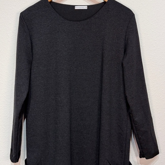Makadamia charcoal Long Sleeve Shift Dress size 44 Large - Picture 2 of 8
